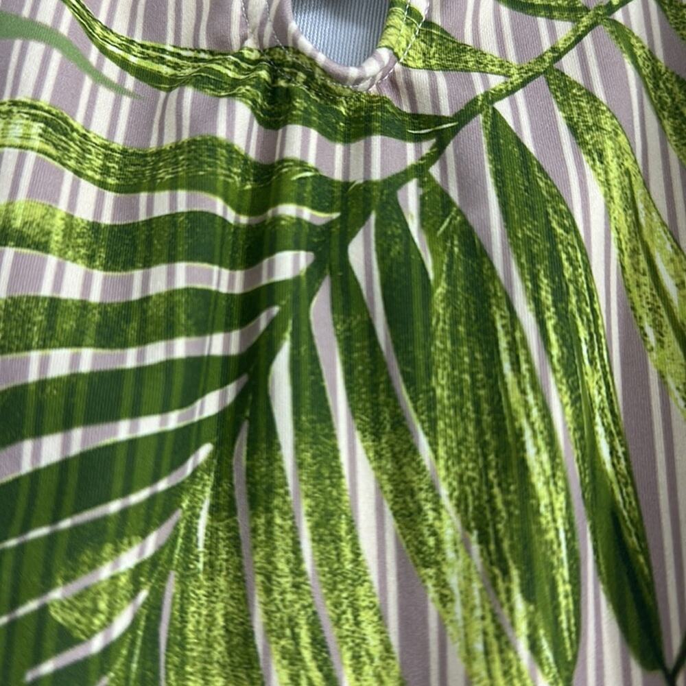 Vince Camuto Tropical Green Plunge One Piece Size 12 - Picture 6 of 13